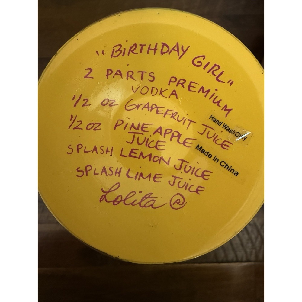 Lolita Birthday Girl Martini Glass Hand Painted W Recipe 7.5 Oz  In Orig Box - Picture 4 of 9